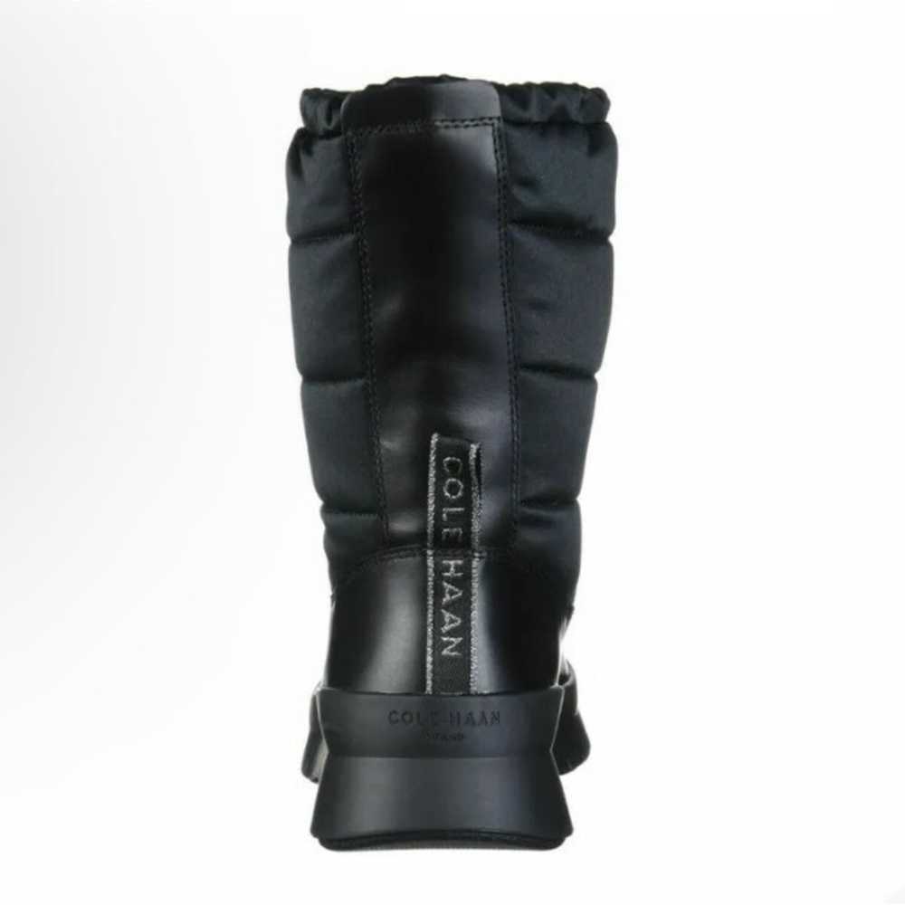 Cole Haan Grandseries Waterproof Black Satin Snow Boots